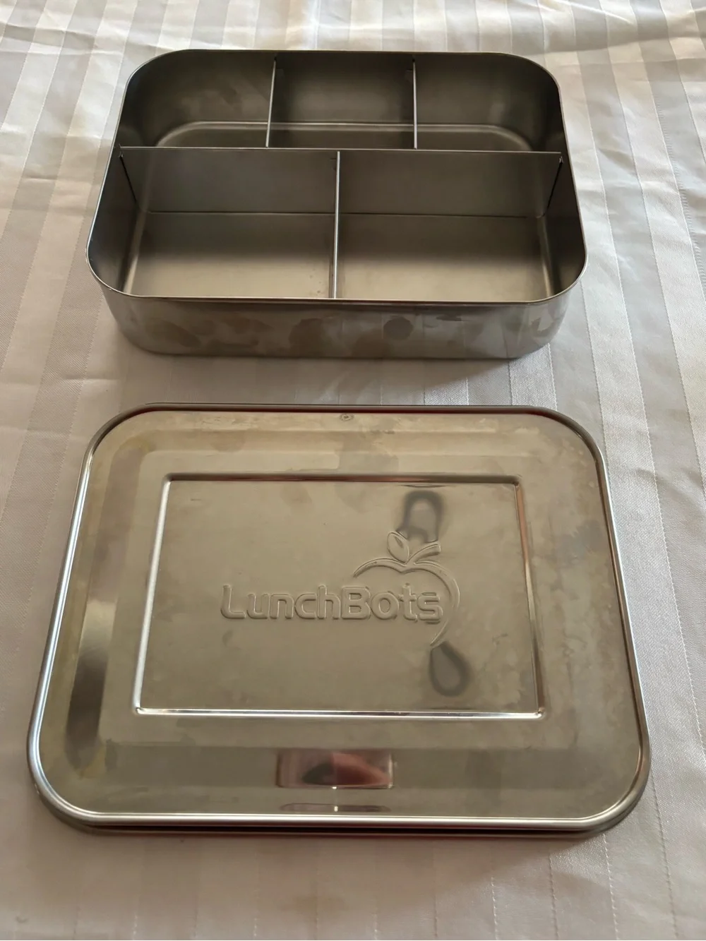 LunchBots Stainless Steel 5-Compartment Rectangular Food Storage Container